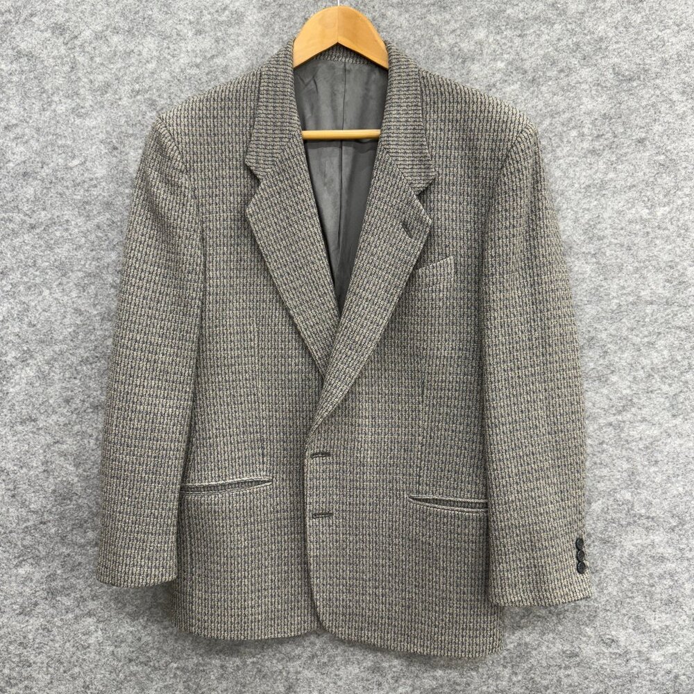Andrew Fezza Blazer Jacket Men's 2 Button Single Breasted 100% Wool Gray Size 38